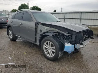 2016 Infiniti QX70 with VIN JN8CS1MW4GM751993, listed as a Copart auction lot 56351675 with Not provided miles and Salvage title. Bid and sale history available at DreamBid. Image 4.