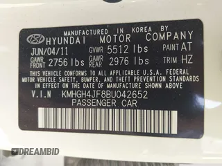 2011 Hyundai Equus Ultimate z VIN KMHGH4JF8BU042652, wystawiony jako IAAI lot #42171877 z przebiegiem 97 958 mil mil oraz . Historia ofert i sprzedaży dostępna na DreamBid. Obrazek 9.