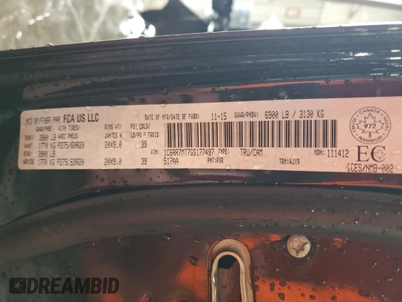 2016 Ram 1500 Sport with VIN 1C6RR7MT7GS177497, listed as a Copart auction lot 78874344 with 297,956 mi miles and Salvage title. Bid and sale history available at DreamBid. Image 13.