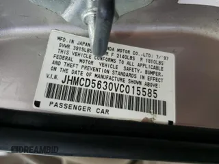 1997 Honda Accord LX with VIN JHMCD5630VC015585, listed as a Copart auction lot 52166155 with 121,820 mi miles and Salvage Title. Bid and sale history available at carsss.com. Image 12.
