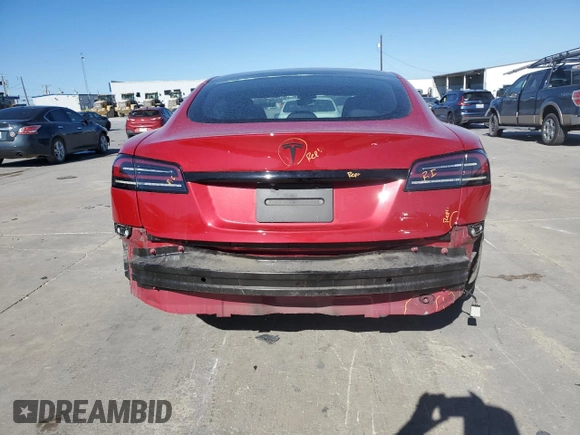 2022 Tesla Model S with VIN 5YJSA1E57NF478036, listed as a Copart auction lot 42147205 with 44,576 mi miles and Salvage title. Bid and sale history available at DreamBid. Image 6.