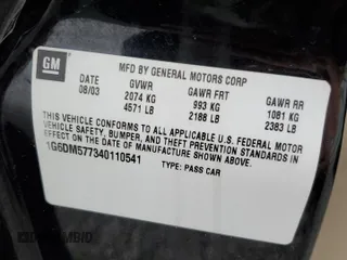 2004 Cadillac CTS with VIN 1G6DM577340110541, listed as a Copart auction lot 79263544 with 156,822 mi miles and Salvage Title. Bid and sale history available at carsss.com. Image 12.