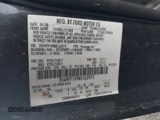 2008 Ford Police Interceptor с VIN 2FAHP71V98X162973, выставлен на аукционе IAAI как лот 40736375 с пробегом 113 240 миль миль и . История ставок и продаж доступна на DreamBid. Изображение 9.