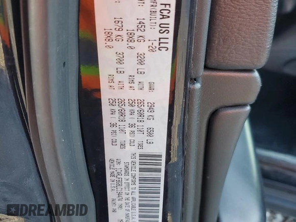 2020 Jeep Grand Cherokee Limited with VIN 1C4RJFBG8LC194474, listed as a Copart auction lot 82204104 with 100,710 mi miles and Salvage title. Bid and sale history available at DreamBid. Image 13.