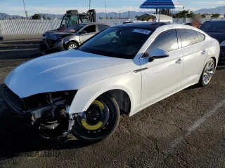2021 Audi A5 Sportback Premium with VIN WAUABCF50MA026453, listed as a Copart auction lot 77745974 with 27,632 mi miles and Salvage Title. Bid and sale history available at carsss.com. Image 1.