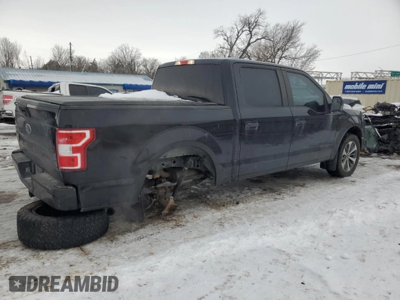 2019 Ford F-150 XL with VIN 1FTEW1E54KKE61689, listed as a Copart auction lot 87960225 with 94,355 mi miles and Salvage Title. Bid and sale history available at carsss.com. Image 3.