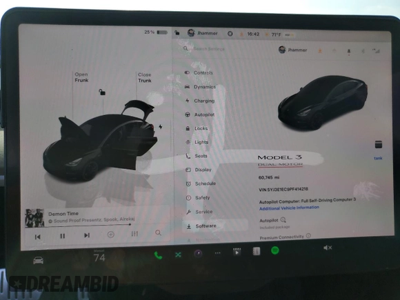 2023 Tesla Model 3 Performance z VIN 5YJ3E1EC9PF414218, wystawiony jako Copart lot #53105285 z przebiegiem 60 745 mil mil oraz Szkoda całkowita • Salvage title. Historia ofert i sprzedaży dostępna na DreamBid. Obrazek 9.