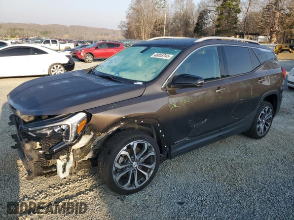 2019 GMC Terrain SLT with VIN 3GKALPEX1KL348619, listed as a Copart auction lot 48853745 with 69,182 mi miles and Salvage Title. Bid and sale history available at carsss.com. Image 1.