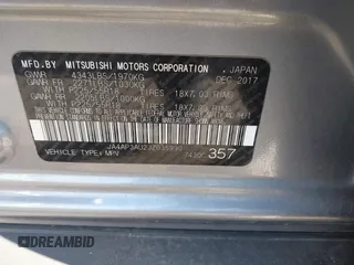 2018 Mitsubishi Outlander ES with VIN JA4AP3AU2JZ035990, listed as a IAAI auction lot 41130906 with 108,477 mi miles and . Bid and sale history available at DreamBid. Image 9.