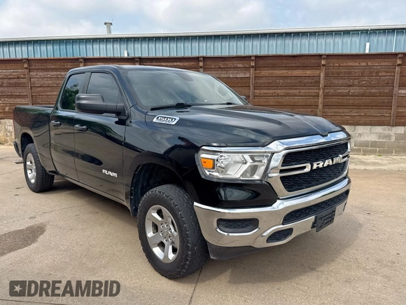 2019 Ram 1500 Tradesman z VIN 1C6SRFCT8KN585978, wystawiony jako Copart lot #58619235 z przebiegiem 112 470 mil mil oraz Czysty tytuł • Clean title. Historia ofert i sprzedaży dostępna na DreamBid. Obrazek 1.