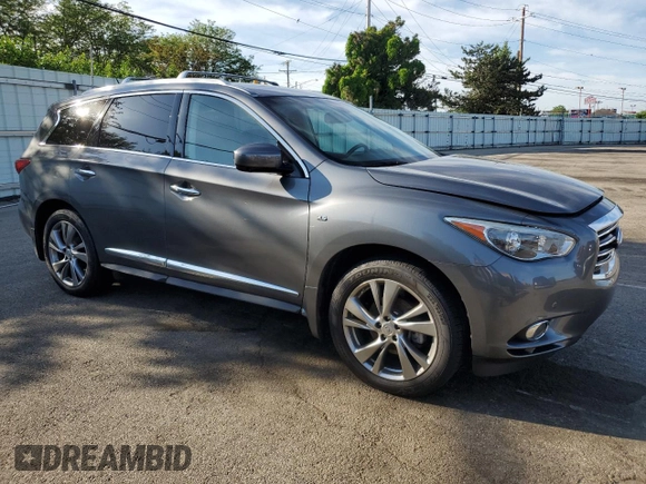 2015 Infiniti QX60 with VIN 5N1AL0MM3FC504280, listed as a Copart auction lot 56704915 with 44,094 mi miles and Salvage title. Bid and sale history available at DreamBid. Image 4.