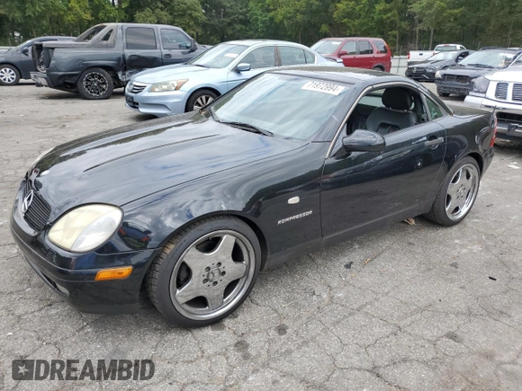 1998 Mercedes-Benz SLK-Class with VIN WDBKK47F3WF034409, listed as a Copart auction lot 71972994 with 203,772 mi miles and Salvage Title. Bid and sale history available at carsss.com. Image 1.