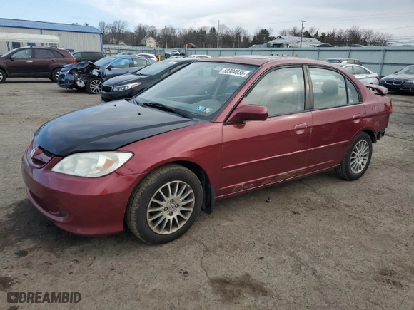 2005 Honda Civic Sdn EX with VIN 2HGES26795H584080, listed as a Copart auction lot 50304035 with 170,029 mi miles and Salvage Title. Bid and sale history available at carsss.com. Image 1.
