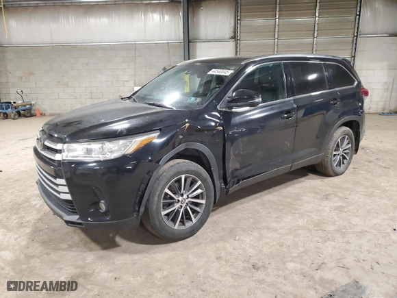 2019 Toyota Highlander SE with VIN 5TDJZRFH7KS608156, listed as a Copart auction lot 44540045 with 164,160 mi miles and Salvage Title. Bid and sale history available at carsss.com. Image 1.