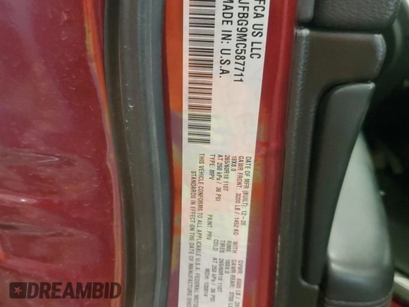 2021 Jeep Grand Cherokee Limited with VIN 1C4RJFBG9MC587711, listed as a Copart auction lot 59170385 with 96,034 mi miles and Salvage title. Bid and sale history available at DreamBid. Image 13.