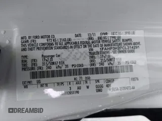 2012 Ford Focus SEL with VIN 1FAHP3H27CL314291, listed as a IAAI auction lot 41859207 with 86,830 mi miles. Bid and sale history available at carsss.com. Image 9.