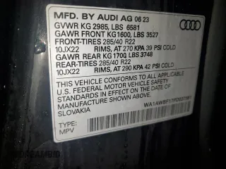 2023 Audi SQ8 Premium Plus z VIN WA1AWBF17PD037591, wystawiony jako Copart lot #88978985 z przebiegiem 28 424 mil mil oraz Szkoda całkowita • Salvage title. Historia ofert i sprzedaży dostępna na DreamBid. Obrazek 15.