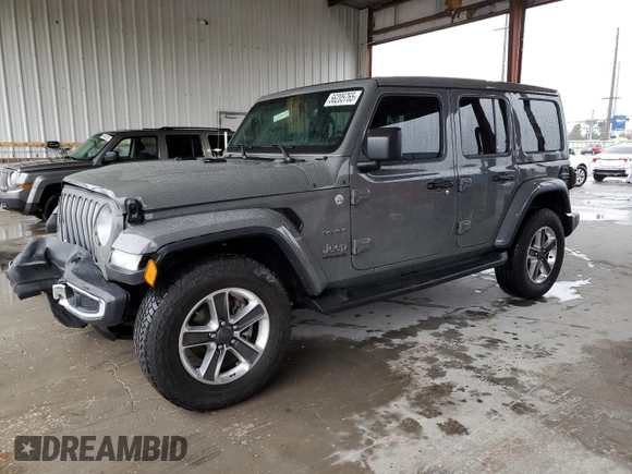 2021 Jeep Wrangler Unlimited Sahara Altitude с VIN 1C4HJXEG9MW512731, выставлен на аукционе Copart как лот 56205765 с пробегом 58 426 миль миль и Списание • Salvage title. История ставок и продаж доступна на DreamBid. Изображение 1.