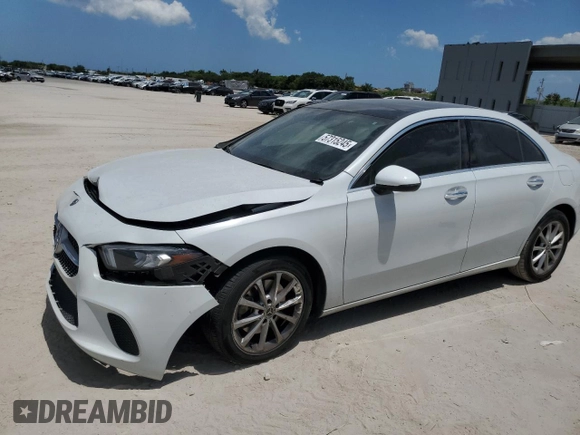2020 Mercedes-Benz A 220 with VIN WDD3G4EBXLW039650, listed as a Copart auction lot 57315245 with 60,849 mi miles and Salvage title. Bid and sale history available at DreamBid. Image 1.