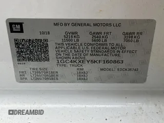2019 Chevrolet Silverado 3500HD LTZ with VIN 1GC4KXEY5KF160863, listed as a Copart auction lot 84287364 with 137,155 mi miles and Clean Title. Bid and sale history available at carsss.com. Image 10.