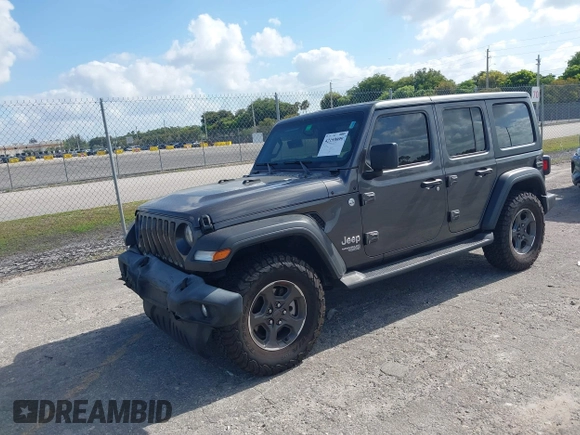 2019 Jeep Wrangler Unlimited Sport S z VIN 1C4HJXDN9KW636592, wystawiony jako IAAI lot #42159099 z przebiegiem 82 580 mil mil oraz . Historia ofert i sprzedaży dostępna na DreamBid. Obrazek 18.