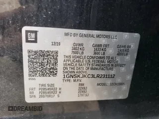 2020 Chevrolet Suburban Premier z VIN 1GNSKJKC3LR231112, wystawiony jako Copart lot #78086364 z przebiegiem 65 648 mil mil oraz Szkoda całkowita • Salvage title. Historia ofert i sprzedaży dostępna na DreamBid. Obrazek 16.