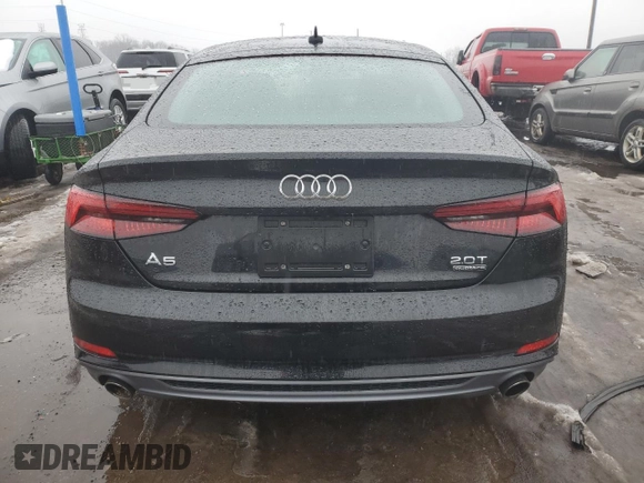 2018 Audi A5 Sportback Premium Plus with VIN WAUENCF57JA098481, listed as a Copart auction lot 38524434 with 49,740 mi miles. Bid and sale history available at carsss.com. Image 6.