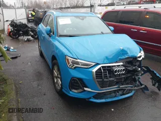 2023 Audi Q3 S line Premium Plus with VIN WA1EECF39P1021860, listed as a IAAI auction lot 41472350 with 24,752 mi miles. Bid and sale history available at carsss.com. Image 1.