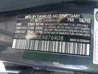 2014 Mercedes-Benz E-Class E 250 BlueTEC Luxury with VIN WDDHF0EB0EA876408, listed as a IAAI auction lot 41614679 with 283,695 mi miles. Bid and sale history available at carsss.com. Image 9.