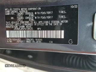 2023 Toyota 4Runner SR5 Premium with VIN JTENU5JR5P6108525, listed as a Copart auction lot 59638245 with 52,084 mi miles and Salvage title. Bid and sale history available at DreamBid. Image 13.