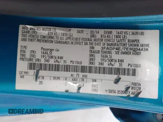 2014 Ford Fiesta SE with VIN 3FADP4EJ7EM204438, listed as a IAAI auction lot 42098291 with 184,930 mi miles and . Bid and sale history available at DreamBid. Image 9.