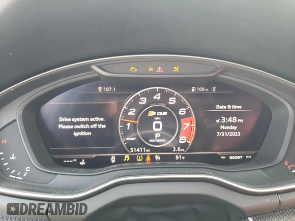 2019 Audi SQ5 Prestige with VIN WA1C4AFYXK2041080, listed as a Copart auction lot 60745403 with 51,411 mi miles. Bid and sale history available at carsss.com. Image 9.