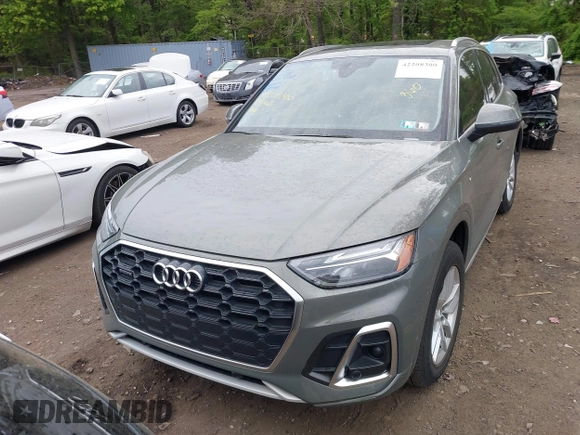 2023 Audi Q5 S line Premium with VIN WA1GAAFY2P2013050, listed as a IAAI auction lot 42208300 with 22,218 mi miles and . Bid and sale history available at DreamBid. Image 12.