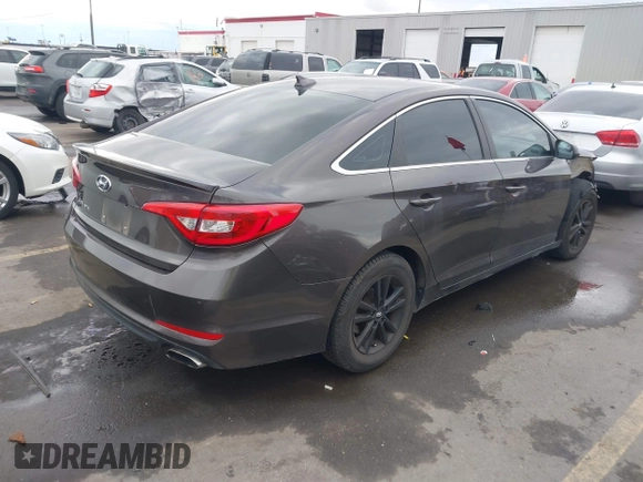 2017 Hyundai Sonata 2.4L with VIN 5NPE24AFXHH587851, listed as a IAAI auction lot 41619232 with 104,367 mi miles and . Bid and sale history available at carsss.com. Image 4.