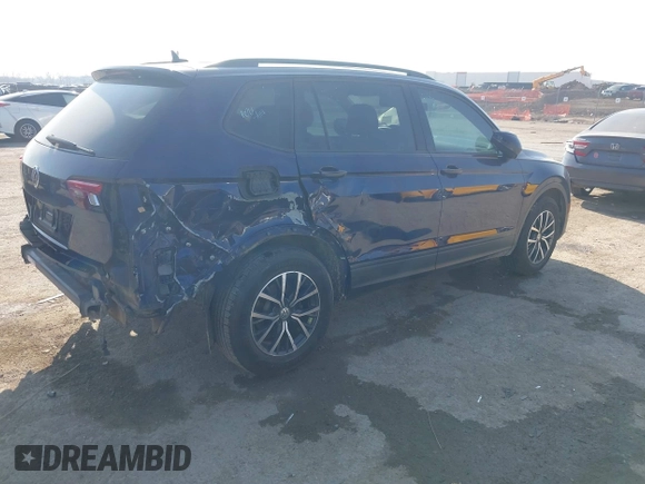 2021 Volkswagen Tiguan S with VIN 3VV1B7AXXMM012292, listed as a IAAI auction lot 41776309 with 109,369 mi miles and . Bid and sale history available at DreamBid. Image 4.
