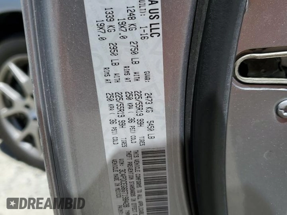 2016 Dodge Journey R/T with VIN 3C4PDCEG6GT198428, listed as a Copart auction lot 61094165 with 97,436 mi miles and Salvage title. Bid and sale history available at DreamBid. Image 13.