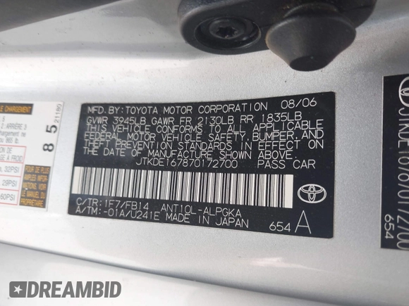 2007 Scion tC Spec z VIN JTKDE167870172700, wystawiony jako IAAI lot #41928571 z przebiegiem 76 251 mil mil oraz . Historia ofert i sprzedaży dostępna na DreamBid. Obrazek 9.
