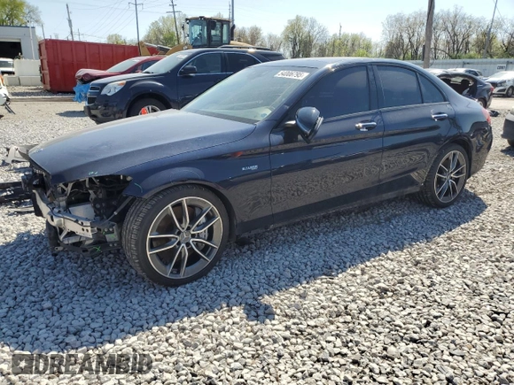 2020 Mercedes-Benz C 43 AMG with VIN 55SWF6EB4LU323896, listed as a Copart auction lot 54006795 with 77,747 mi miles and Salvage Title. Bid and sale history available at carsss.com. Image 1.