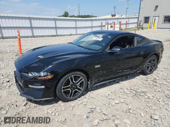2019 Ford Mustang GT with VIN 1FA6P8CF0K5185215, listed as a Copart auction lot 61682205 with 36,356 mi miles and Salvage title. Bid and sale history available at DreamBid. Image 1.