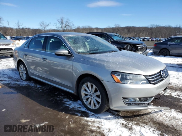 2012 Volkswagen Passat SEL with VIN 1VWCP7A36CC097828, listed as a Copart auction lot 46071215 with 156,525 mi miles and Salvage Title. Bid and sale history available at carsss.com. Image 4.