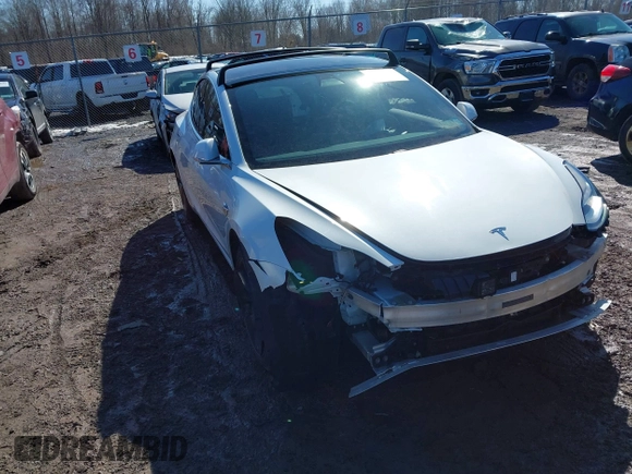 2020 Tesla Model 3 Long Range with VIN 5YJ3E1EB9LF735340, listed as a IAAI auction lot 41765919 with Not Provided miles. Bid and sale history available at carsss.com. Image 1.
