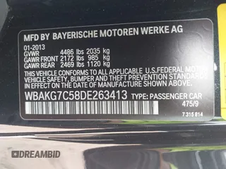 2013 BMW 3 Series 335i with VIN WBAKG7C58DE263413, listed as a IAAI auction lot 41980840 with 60,497 mi miles and . Bid and sale history available at DreamBid. Image 9.