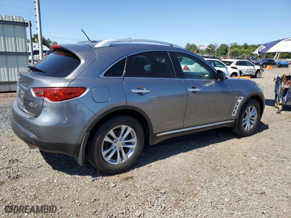 2017 Infiniti QX70 with VIN JN8CS1MW9HM416391, listed as a Copart auction lot 69823174 with 35,846 mi miles and Salvage Title. Bid and sale history available at carsss.com. Image 3.