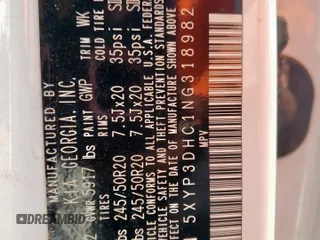 2022 Kia Telluride EX z VIN 5XYP3DHC1NG318982, wystawiony jako Copart lot #59152325 z przebiegiem 62 688 mil mil oraz Szkoda całkowita • Salvage title. Historia ofert i sprzedaży dostępna na DreamBid. Obrazek 13.