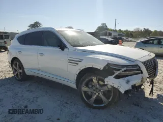 2023 Genesis GV80 with VIN KMUHCESC7PU110011, listed as a Copart auction lot 53480885 with 8,542 mi miles and Salvage title. Bid and sale history available at DreamBid. Image 4.