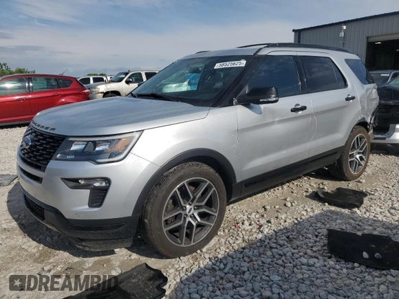 2018 Ford Explorer Sport with VIN 1FM5K8GT1JGB54297, listed as a Copart auction lot 58525625 with 84,899 mi miles and Clean title. Bid and sale history available at DreamBid. Image 1.