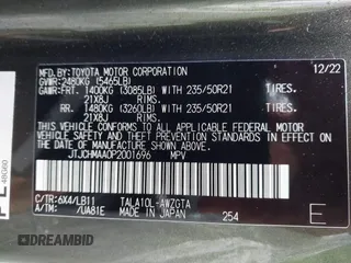 2023 Lexus RX with VIN JTJCHMAA0P2001696, listed as a IAAI auction lot 41518391 with 10,798 mi miles. Bid and sale history available at carsss.com. Image 9.