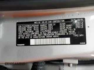 2018 Volvo V90 z VIN YV4102NK0J1033440, wystawiony jako Copart lot #38574003 z przebiegiem 11 451 mil mil oraz . Historia ofert i sprzedaży dostępna na DreamBid. Obrazek 13.