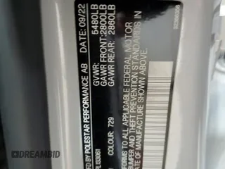 2023 Polestar 2 z VIN YSMEG3KA6PL133061, wystawiony jako Copart lot #56225035 z przebiegiem Nie podano mil oraz Szkoda całkowita • Salvage title. Historia ofert i sprzedaży dostępna na DreamBid. Obrazek 13.