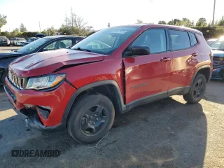 2020 Jeep Compass Sport with VIN 3C4NJDAB3LT142358, listed as a Copart auction lot 88171075 with 76,296 mi miles and Salvage Title. Bid and sale history available at carsss.com. Image 1.